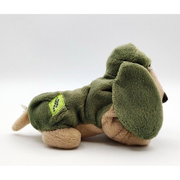 Hush Puppies Bassett Hound Dog  Special Edition Green Bean Bag Plush Applause - Picture 2 of 5